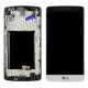 ECRAN LCD + VITRE TACTILE LG G3 MINI D722 BLANC D'ORIGINE