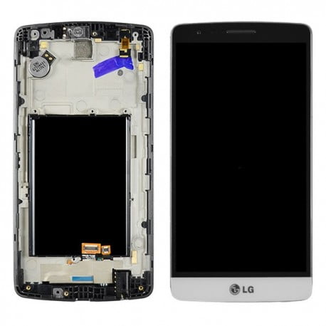 ECRAN LCD + VITRE TACTILE LG G3 MINI D722 BLANC D'ORIGINE
