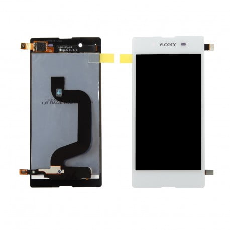 ECRAN LCD + VITRE TACTILE SONY XPERIA E3 D2203 BLANC D'ORIGINE
