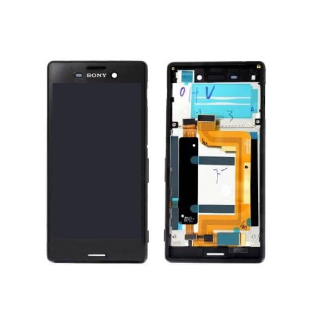 ECRAN LCD + VITRE TACTILE SONY XPERIA M4 AQUA E2353 NOIR D'ORIGINE