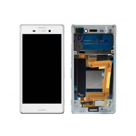 ECRAN LCD + VITRE TACTILE SONY XPERIA M4 AQUA E2353 BLANC D'ORIGINE