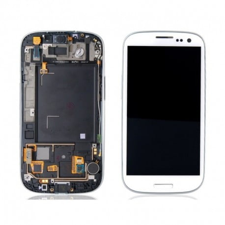 ECRAN LCD + VITRE TACTILE SAMSUNG GALAXY S3 I9300 D'ORIGINE BLEU