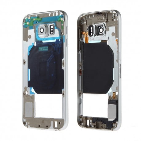 CHASSIS SAMSUNG S6 G920F BLANC CONTOUR CENTRAL D'ORIGINE