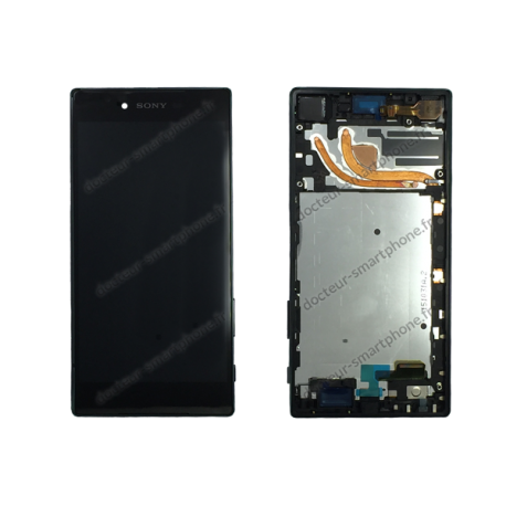 Bloc écran avec contour Sony Xperia XA noir d'origine E6853 