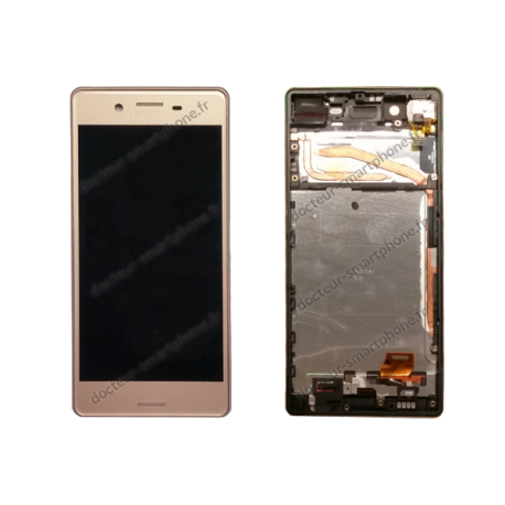 Bloc écran avec contour pour Sony Xperia X rose d'origine F5121