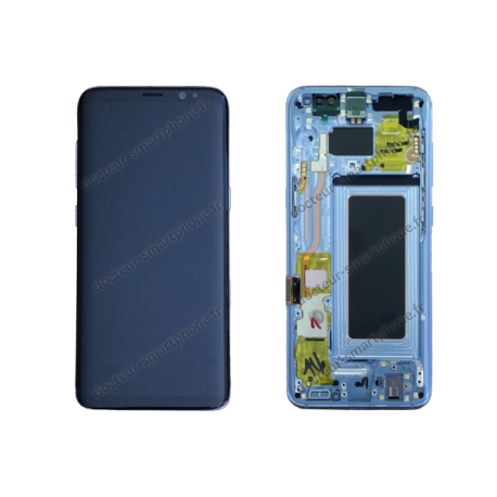 Écran LCD et vitre tactile Samsung Galaxy S8 bleu d'origine G950F